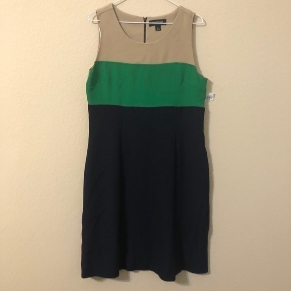 Perceptions Dress Petite Colorblock Sleeveless NWT - Picture 1 of 4